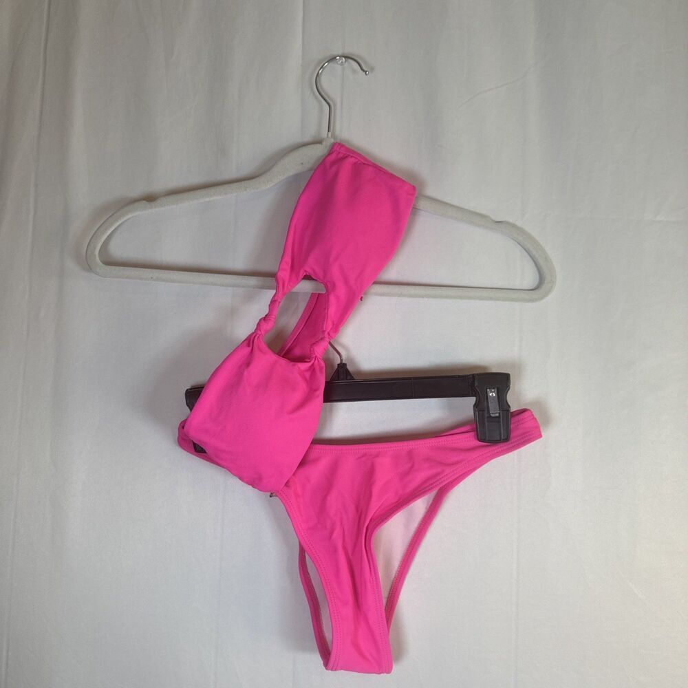 Shein Hot Pink 2 Piece Strapless Bikini Set Women's Size Small NWOT